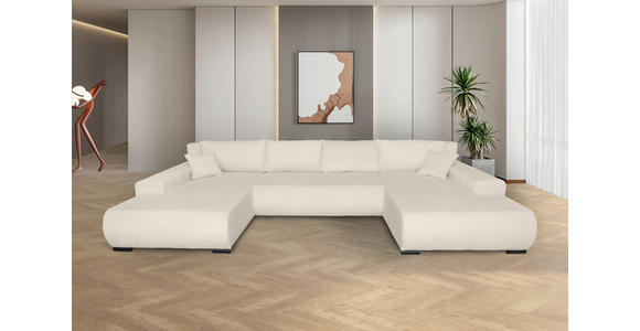 WOHNLANDSCHAFT  in Cord Creme  - Creme/Schwarz, KONVENTIONELL, Textil/Metall (191/351/191cm) - Carryhome