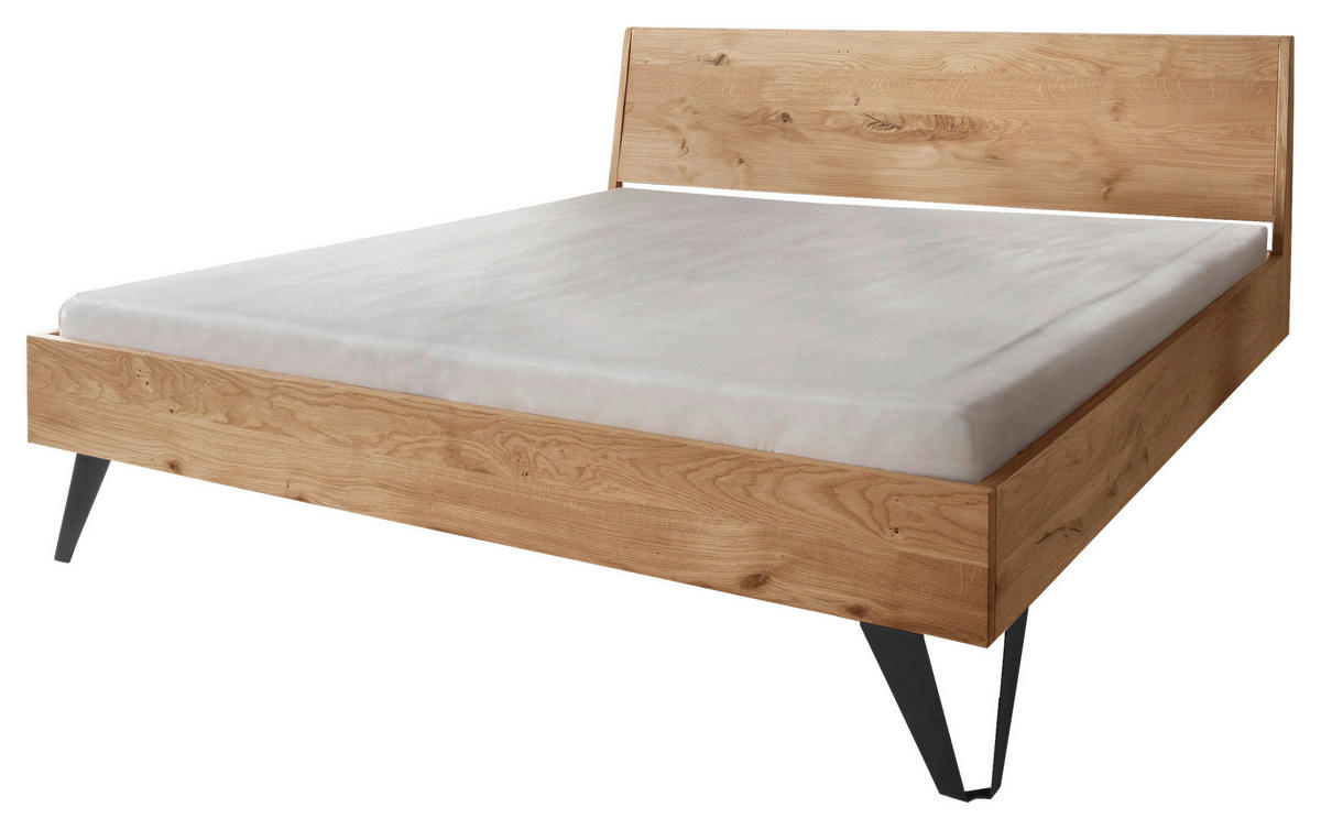 POSTEĽ, 140/200 cm farba smreka - čierna/farba smreka, Modern, kov/drevo (140/200cm) - Livetastic