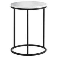 BEISTELLTISCH in Stein 39/39/55 cm  - Schwarz/Weiß, Design, Stein/Metall (39/39/55cm) - Johann Jakob