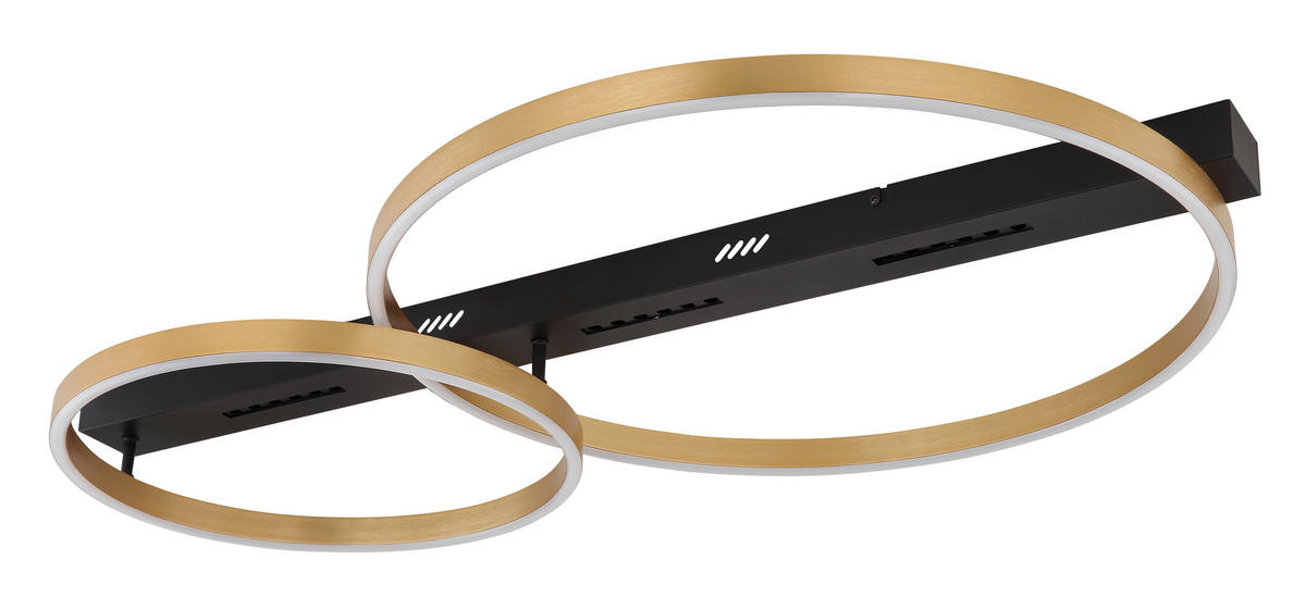 LED-DECKENLEUCHTE 93/58,5/10,2 cm   - Goldfarben/Opal, Design, Kunststoff/Metall (93/58,5/10,2cm) - Globo