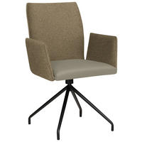 ARMLEHNSTUHL  in Stahl Mikrofaser  - Graubraun/Schwarz, Design, Textil/Metall (60/91/60cm) - Moderano