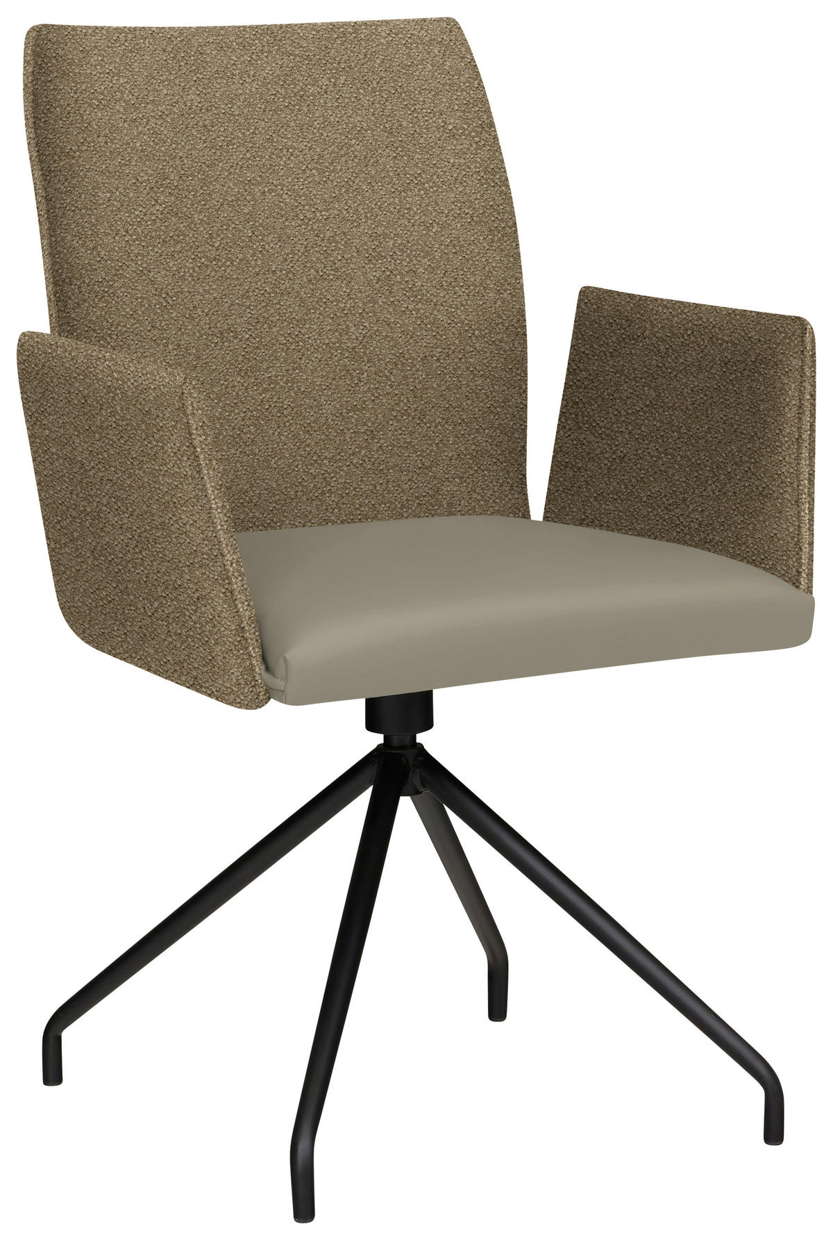 ARMLEHNSTUHL  in Stahl Mikrofaser  - Graubraun/Schwarz, Design, Textil/Metall (60/91/60cm) - Moderano