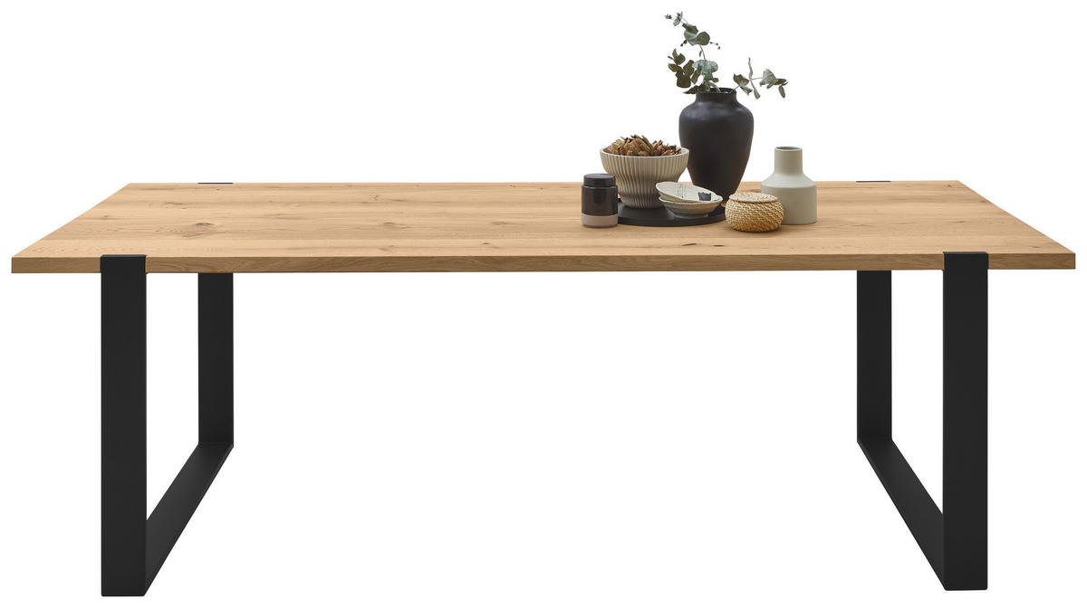 ESSTISCH Holz, Metall 200/100/76 cm  - Eichefarben/Graphitfarben, Natur, Holz/Metall (200/100/76cm) - Valdera