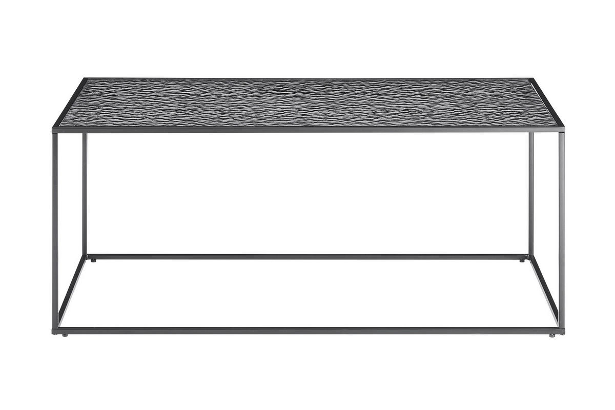 COUCHTISCH in Metall, Glas 110/55/45 cm  - Schwarz, Design, Glas/Metall (110/55/45cm) - Livetastic