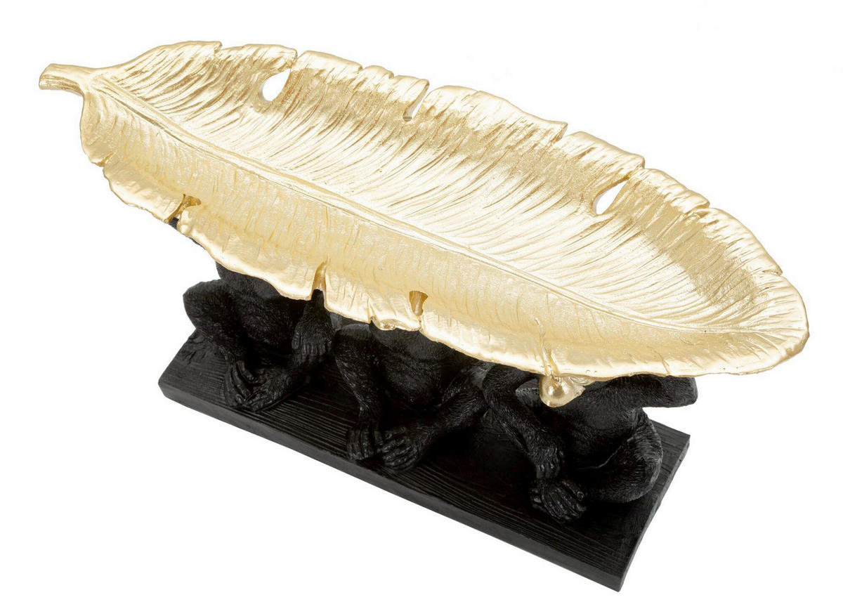 SKULPTUR - Goldfarben/Schwarz, Basics, Kunststoff (42/20/15.7cm)