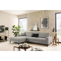 ECKSOFA in Cord Sandfarben  - Sandfarben/Schwarz, Design, Textil/Metall (185-209/298cm) - Pure Home Lifestyle