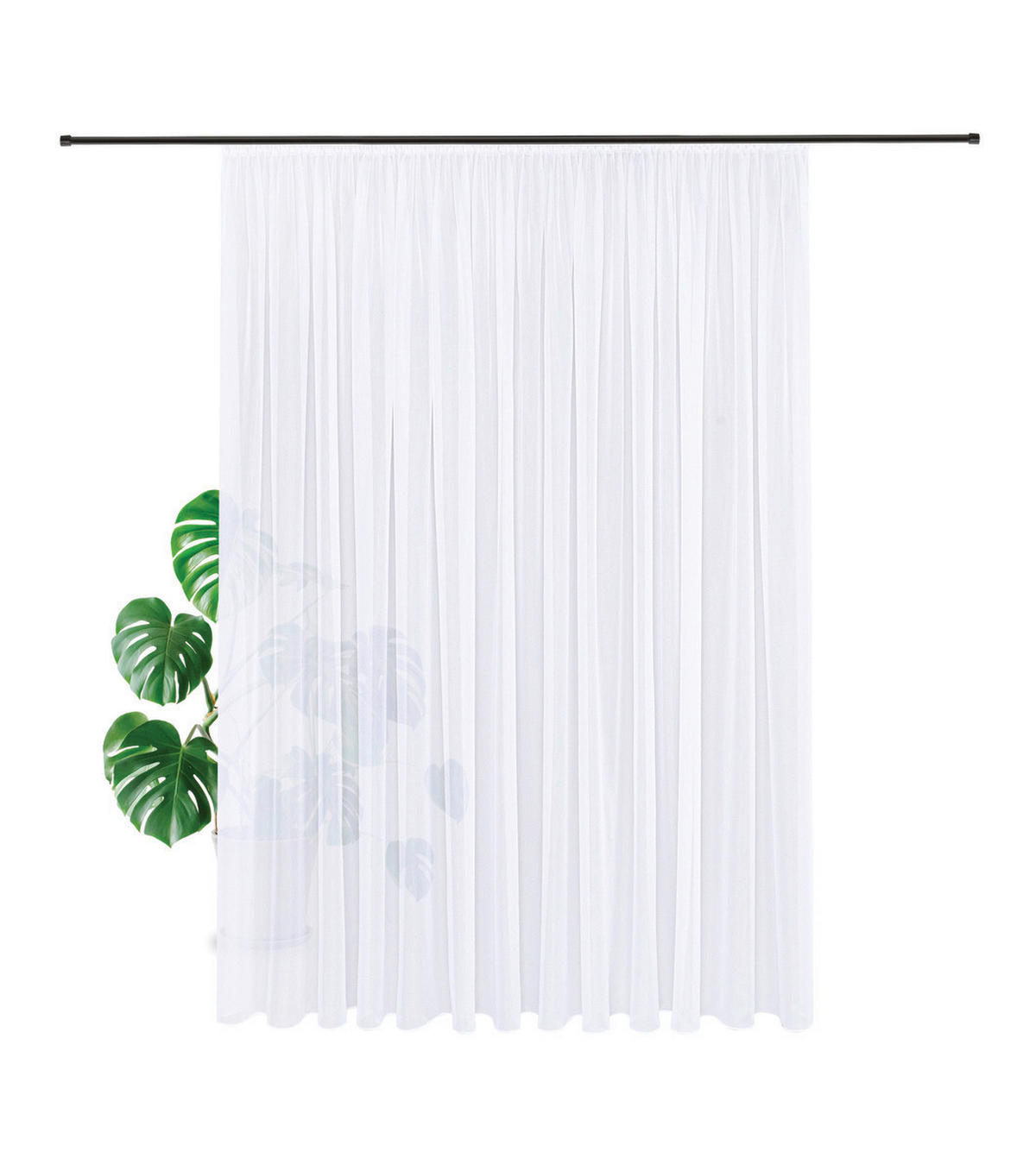 FERTIGSTORE  transparent  300/245 cm   - Weiß, Basics, Textil (300/245cm)