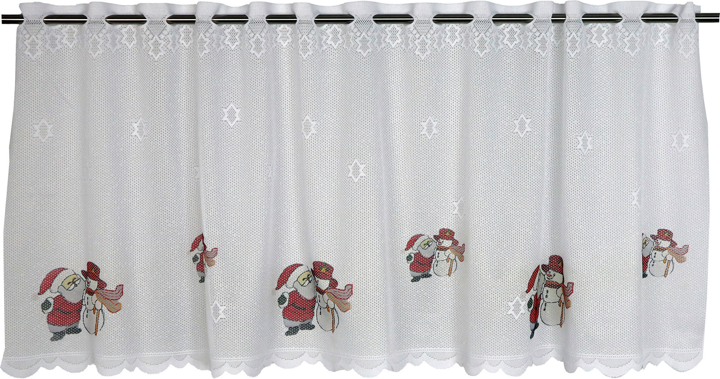 XXXLutz Kurzgardine NIKOLAUS\u0026SCHNEEMANN Rot, Weiß 140x50 cm