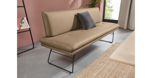 SITZBANK in Metall, Textil Schwarz, Sandfarben  - Sandfarben/Schwarz, Design, Textil/Metall (195/87/65cm) - Dieter Knoll