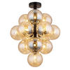 DECKENLEUCHTE  39,5/50 cm    - Schwarz/Orange, Design, Glas/Metall (39,5/50cm) - Globo