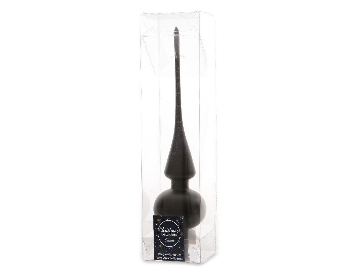 CHRISTBAUMSPITZE  - Schwarz, KONVENTIONELL, Glas (6/6/26cm)