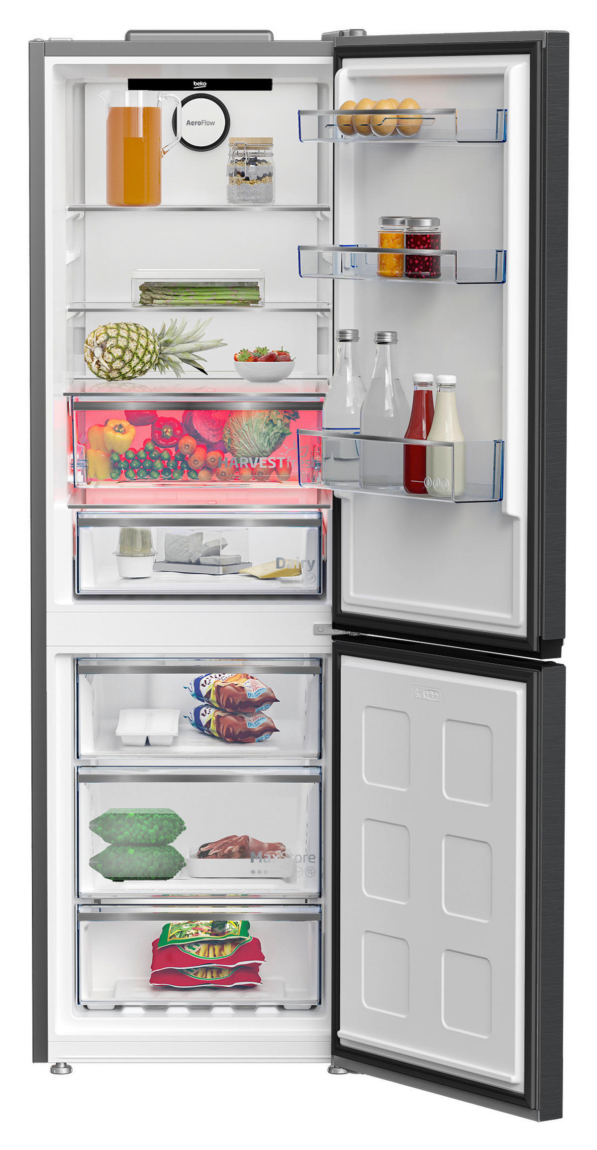 KÜHL-GEFRIER-KOMBINATION KG530  - Grau, Kunststoff/Metall (59,5/186,5/66,3cm) - Beko