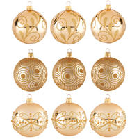 CHRISTBAUMKUGEL-SET 8 cm 9-teilig  - Goldfarben, LIFESTYLE, Glas/Metall (8cm) - X-Mas