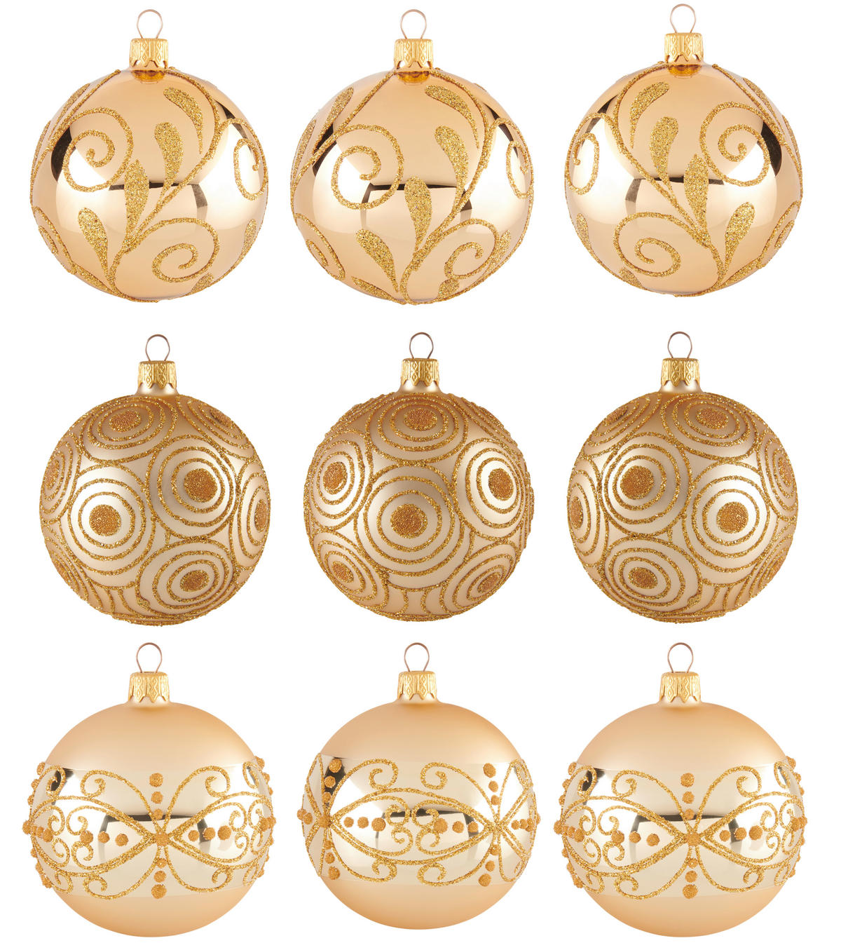 CHRISTBAUMKUGEL-SET 8 cm 9-teilig  - Goldfarben, LIFESTYLE, Glas/Metall (8cm) - X-Mas