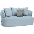 2-SITZER-SOFA in Flachgewebe Blau  - Blau/Schwarz, MODERN, Kunststoff/Textil (177/86/105cm) - Hom`in