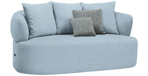 2-SITZER-SOFA in Flachgewebe Blau  - Blau/Schwarz, MODERN, Kunststoff/Textil (177/86/105cm) - Hom`in