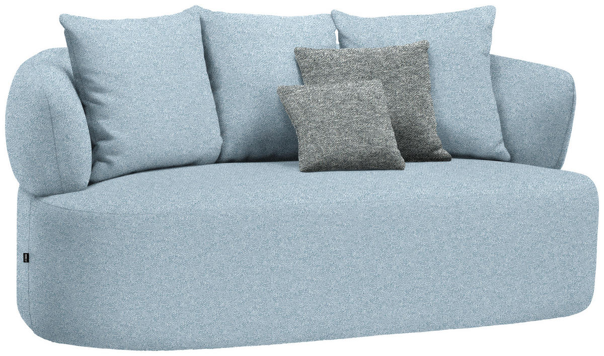 2-SITZER-SOFA in Flachgewebe Blau  - Blau/Schwarz, MODERN, Kunststoff/Textil (177/86/105cm) - Hom`in