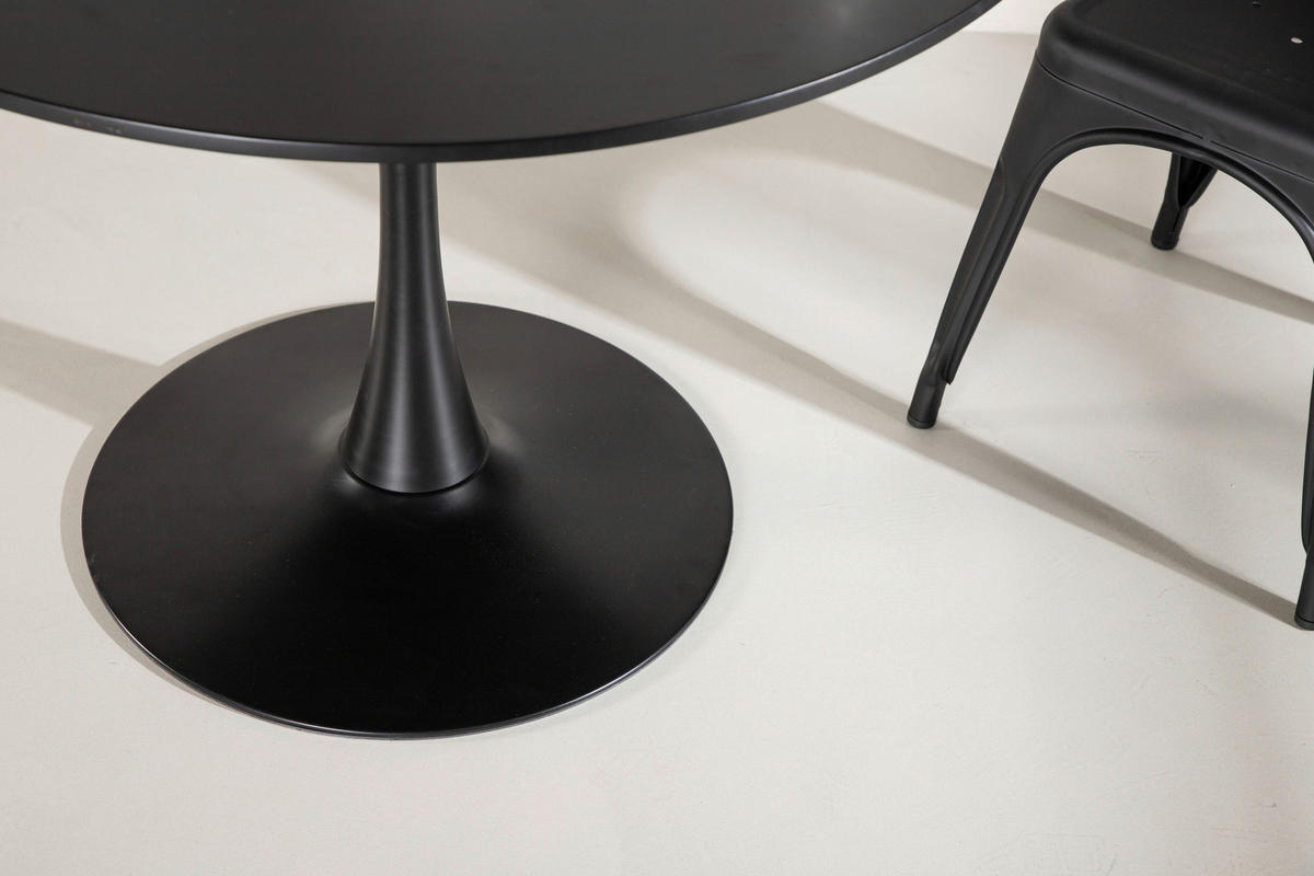 ESSTISCH in Metall, Holzwerkstoff 100/100/74 cm  - Schwarz, Design, Holzwerkstoff/Metall (100/100/74cm) - Livetastic