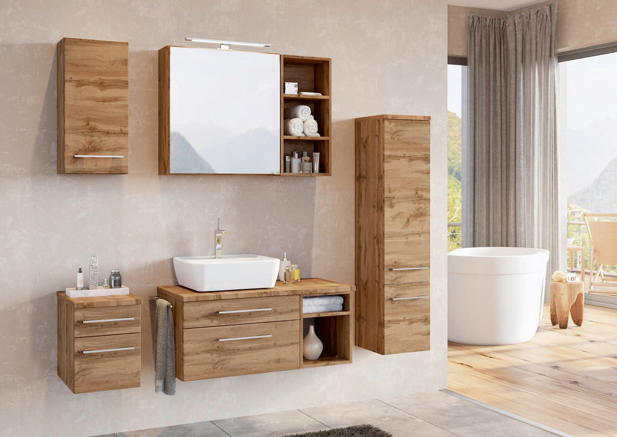 UNTERSCHRANK 30/41/47 cm   - Eiche Wotan/Alufarben, KONVENTIONELL, Holzwerkstoff/Metall (30/41/47cm) - Xora