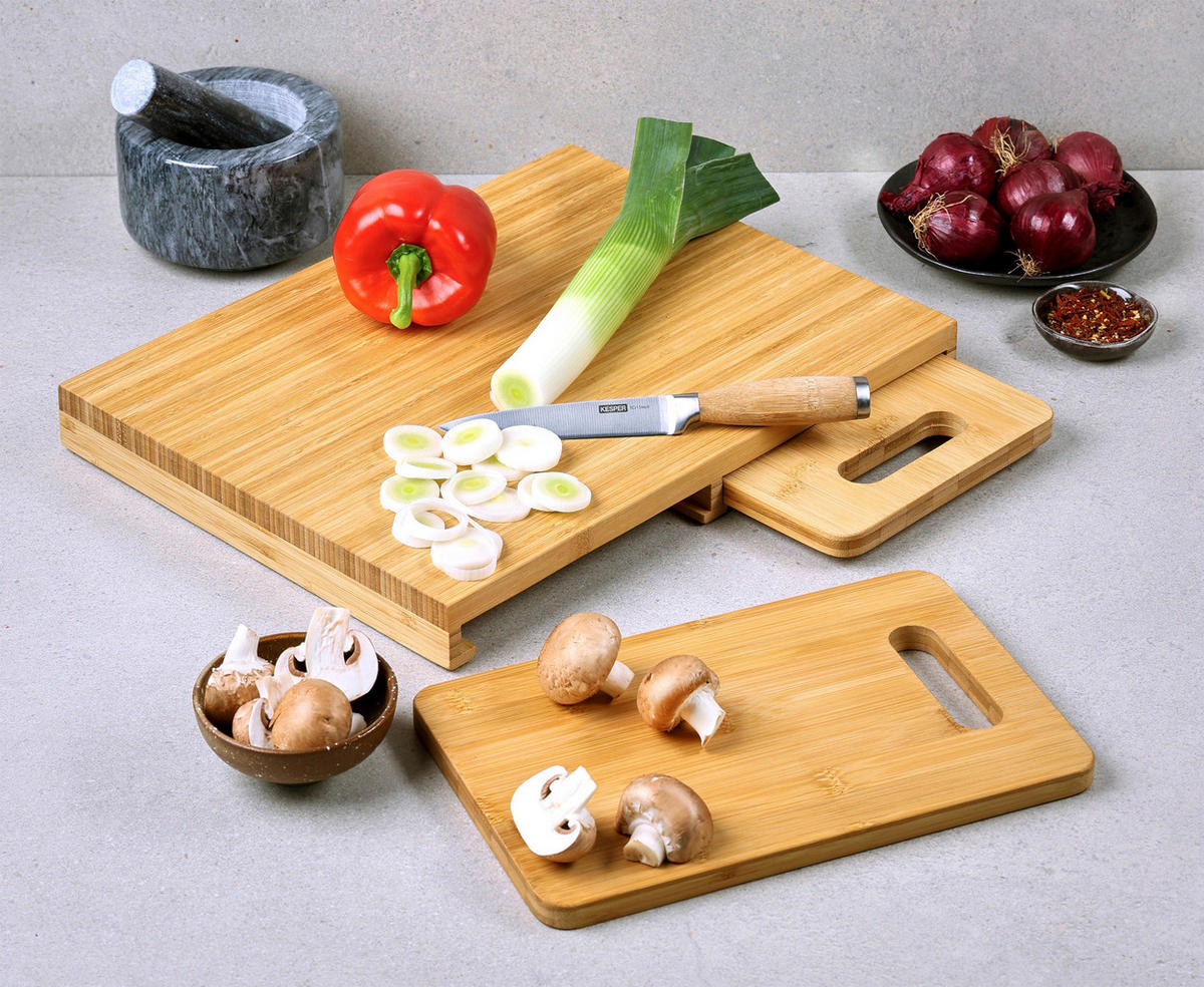 Schneidebrett-Set Naturmaterialien  - Braun, Basics, Naturmaterialien (39.2/30/3.8cm) - Kesper