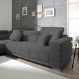 ECKSOFA in Mikrofaser Grau  - Chromfarben/Grau, Design, Textil/Metall (207/301cm) - Xora