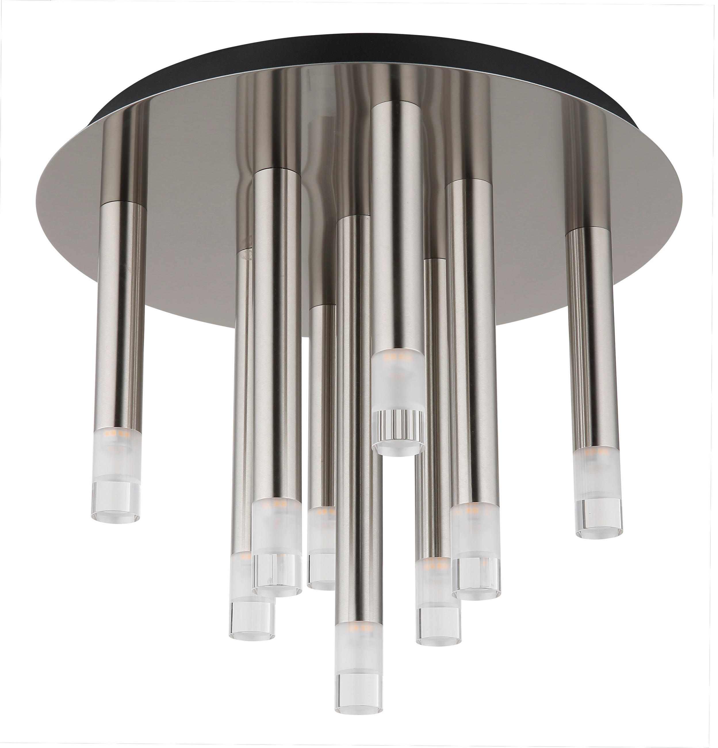 DECKENLEUCHTE  34/29,6 cm    - Klar/Nickelfarben, Design, Kunststoff/Metall (34/29,6cm) - Globo
