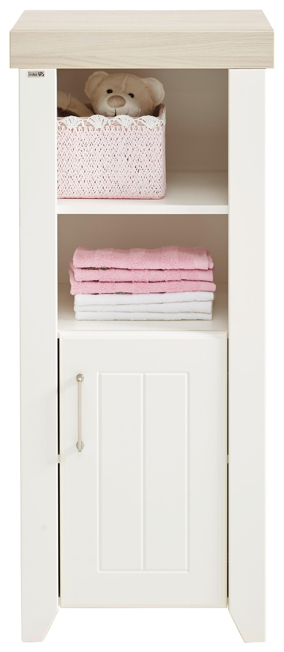 BABYREGAL Wilma Weiß  - Silberfarben/Weiß, LIFESTYLE, Holzwerkstoff/Metall (49/115/42cm) - Roba