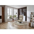 RELAXSESSEL in Leder Creme  - Edelstahlfarben/Creme, Design, Leder/Metall (78/112/85cm) - Cantus