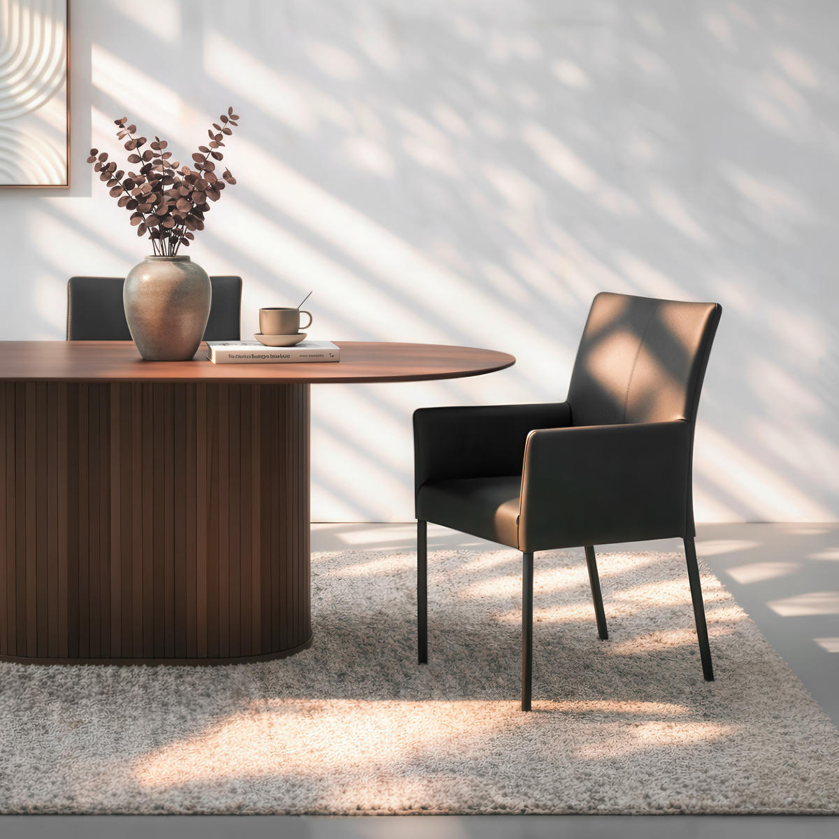 ARMLEHNSTUHL  Lederauswahl, Typenauswahl, inklusive Armlehnen  Echtleder  - Schwarz, Design, Leder/Metall (56/96/62cm) - Johann Jakob