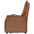 FERNSEHSESSEL  mit Relaxfunktion, Kopfteilverstellung, Aufstehhilfe, Fußteilverstellung Echtleder Lederlook Cognac  - Cognac/Schwarz, Design, Leder/Kunststoff (78.5/87,5-112,5/87,5-161cm) - Cantus