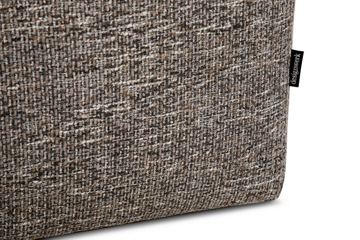 BIGSOFA in Flachgewebe Fango  - Fango/Schwarz, Design, Textil/Metall (294/87/122cm) - Designwerk