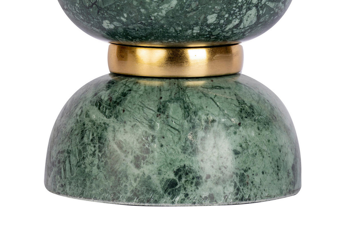 KERZENHALTER - Goldfarben/Grün, Trend, Stein/Metall (12.75/14/14cm) - Kayoom