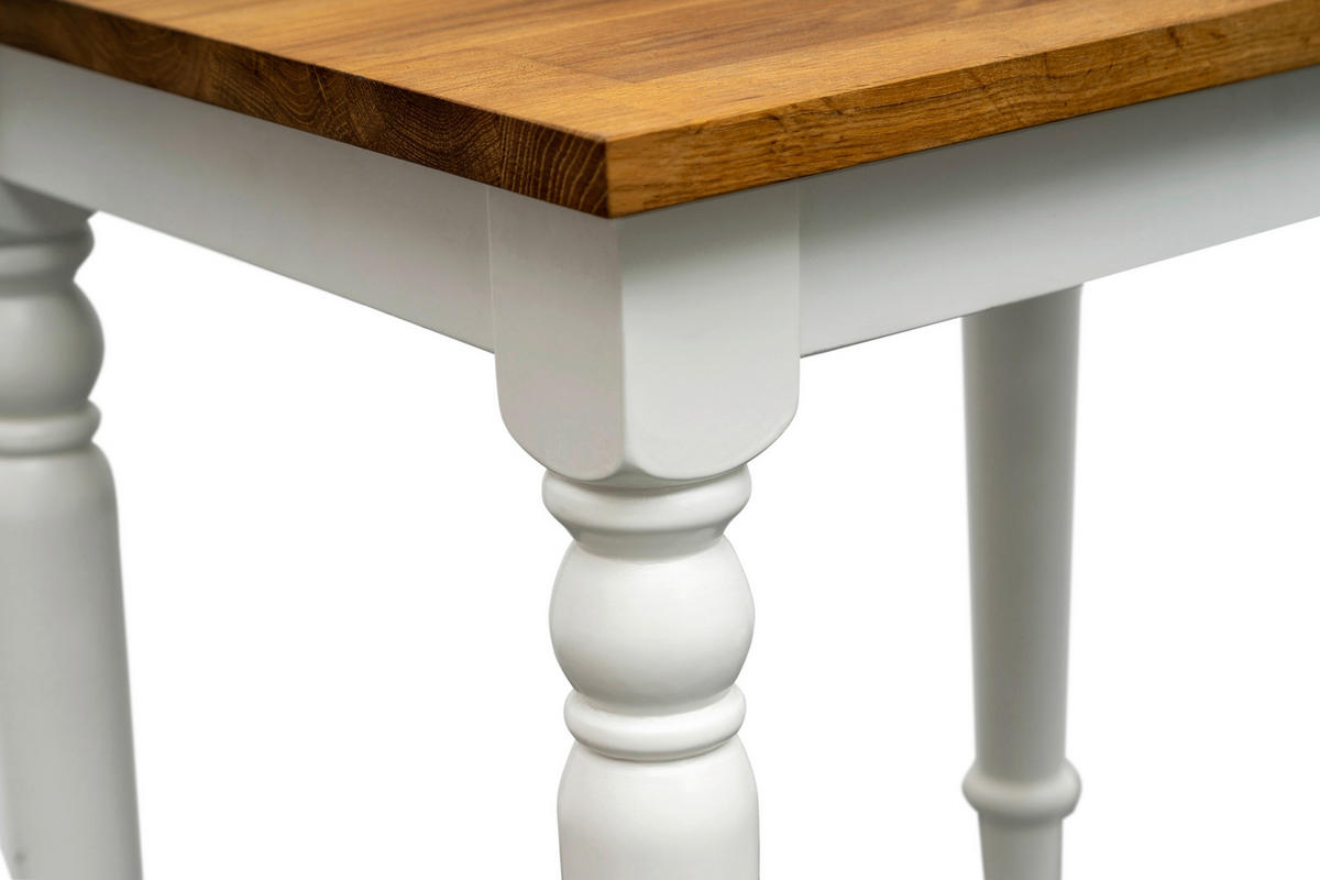 SATZTISCH Eiche, Pinie massiv quadratisch Naturfarben, Weiß  - Naturfarben/Weiß, MODERN, Holz (50/35/50/42/40/40cm) - MID.YOU