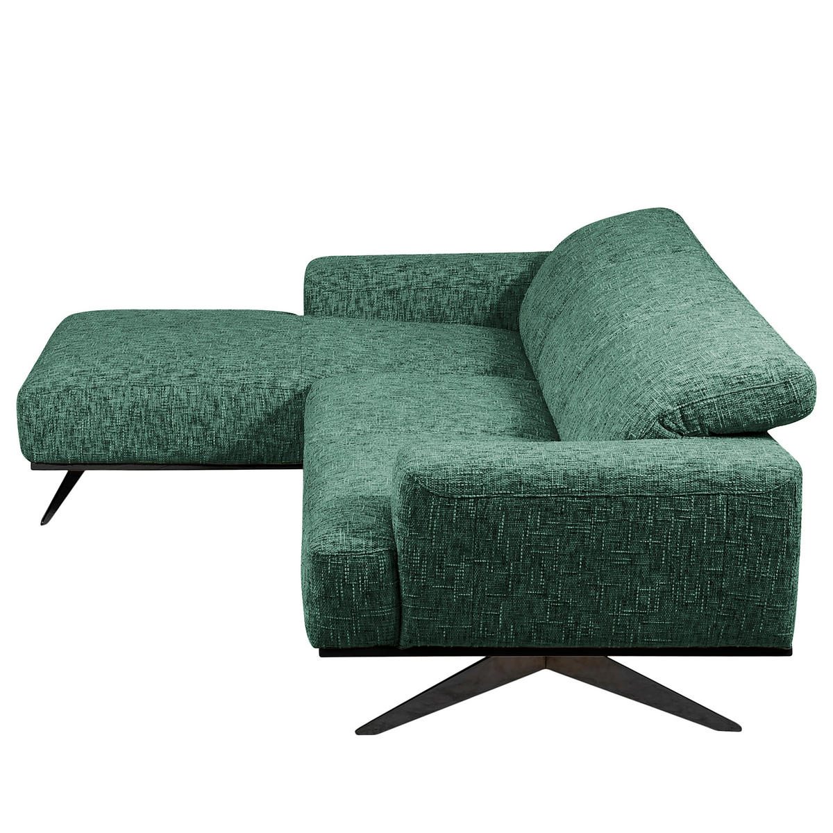 ECKSOFA Struktur Grün  - Schwarz/Grün, Design, Holz/Textil (187/295cm) - Livetastic