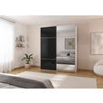SCHWEBETÜRENSCHRANK 201/223/68 cm 2-türig Schwarz, Weiß  - Alufarben/Schwarz, KONVENTIONELL, Glas/Holzwerkstoff (201/223/68cm) - Novel
