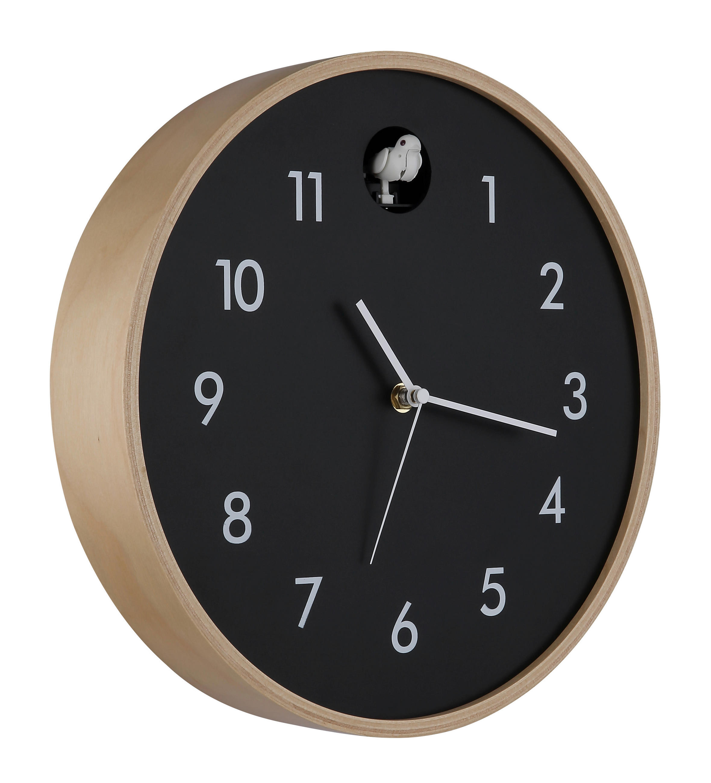VÄGGKLOCKA 31,5 cm   - vit/svart, Natur, trämaterial/trä (31,5cm) - Globo