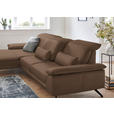 ECKSOFA in Echtleder Braun  - Schwarz/Braun, Design, Leder/Metall (193/328cm) - Dieter Knoll