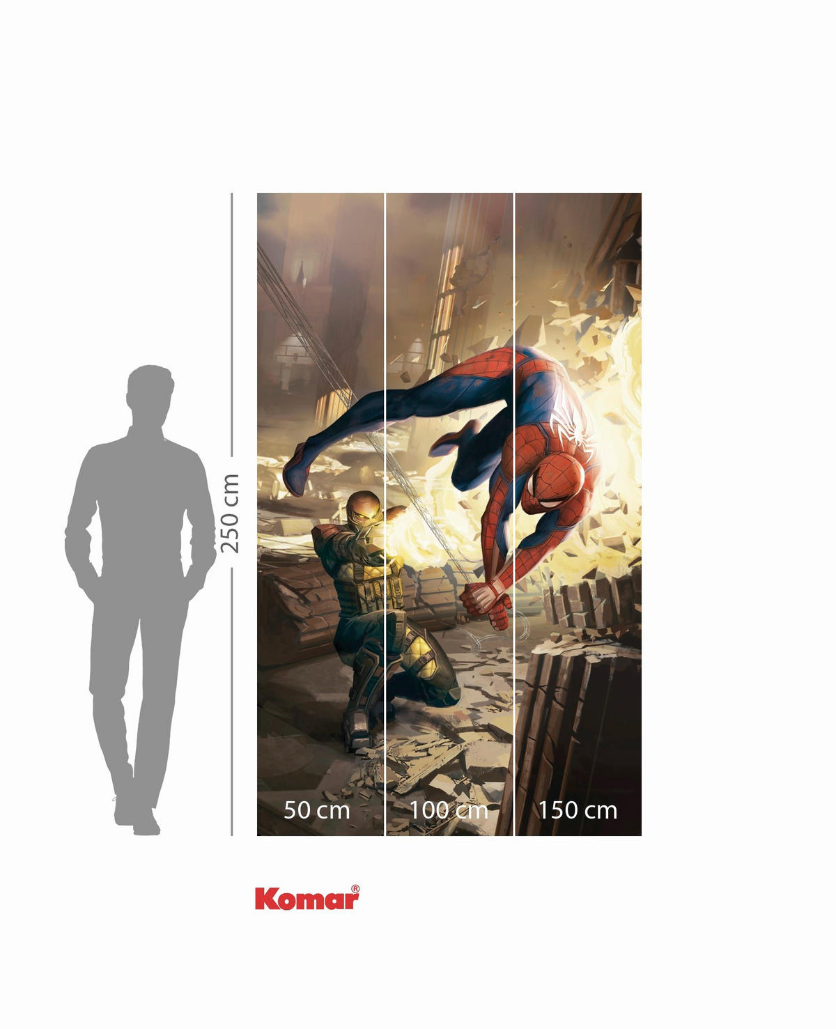 FOTOTAPETE SPIDER-MAN DODGE  - Gelb, Design, Textil (150/250cm) - Marvel