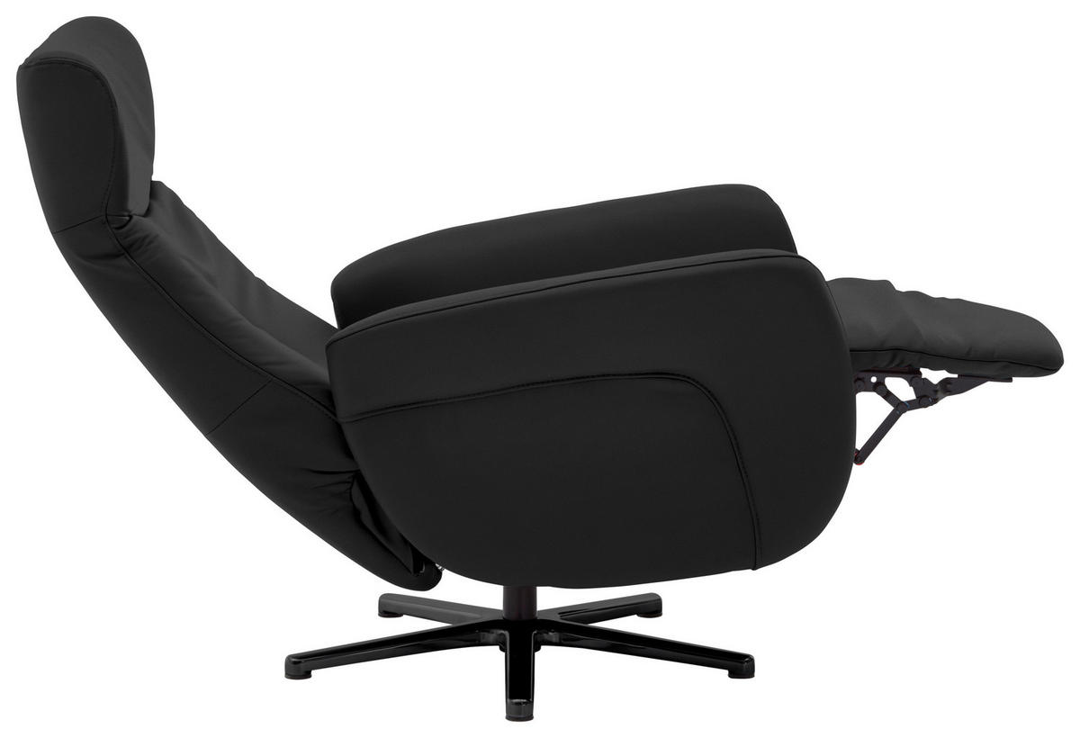 RELAXSESSEL in Leder Schwarz  - Schwarz, Design, Leder/Metall (76/112/83cm) - Beldomo Speed