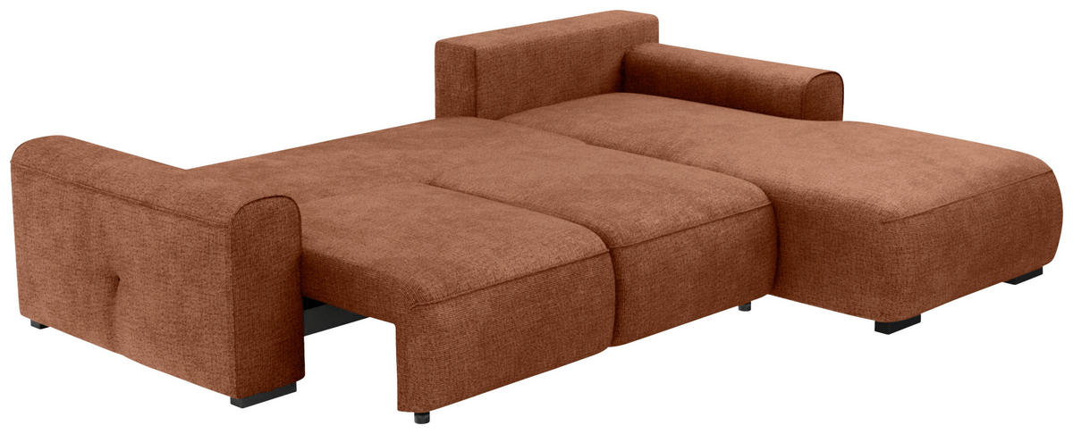 ECKSOFA Terracotta Chenille  - Terracotta/Grau, KONVENTIONELL, Kunststoff/Textil (293/205cm) - Carryhome