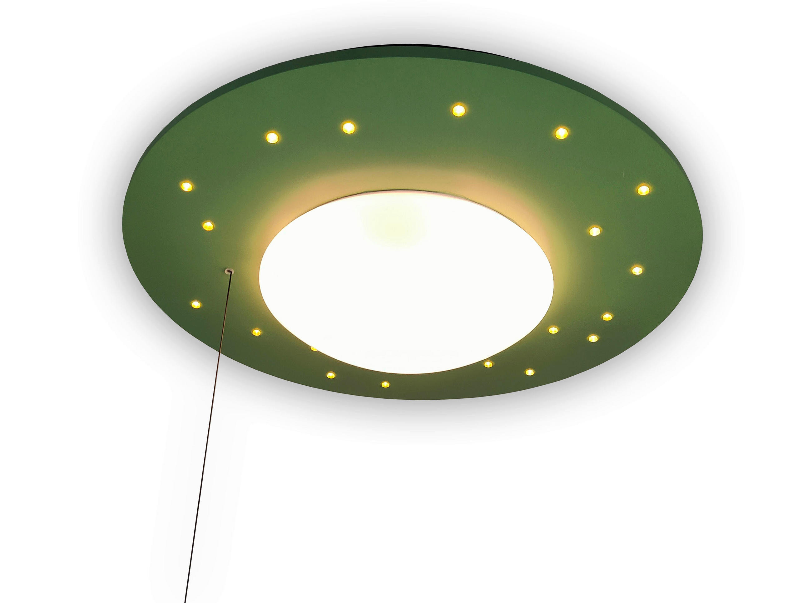 XXXLutz Kinderdeckenleuchte Weiß, Salbeigrün 11 cm
