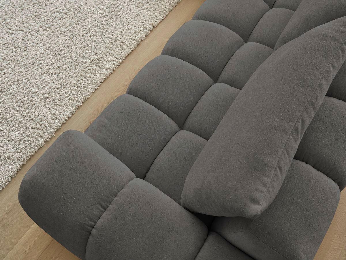 ECKSOFA Ottomane links  EVEREST Dunkelgrau Struktur  - Dunkelgrau/Schwarz, MODERN, Kunststoff/Textil (210/352cm)
