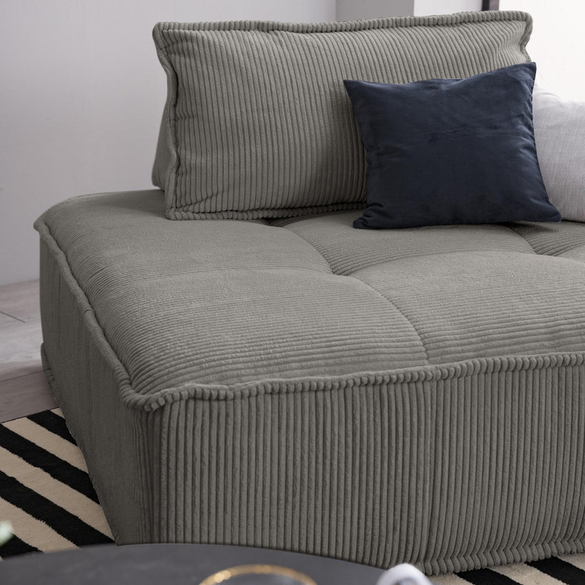 RÜCKENKISSEN   83/25/42 cm  - Anthrazit, Modern, Textil (83/25/42cm) - Trendmanufaktur