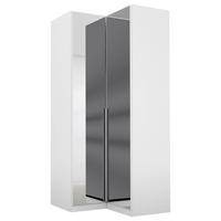 HÖRNGARDEROB 100/229/102 cm  - vit/aluminiumfärg, Modern, trämaterial (100/229/102cm) - Rauch Möbel