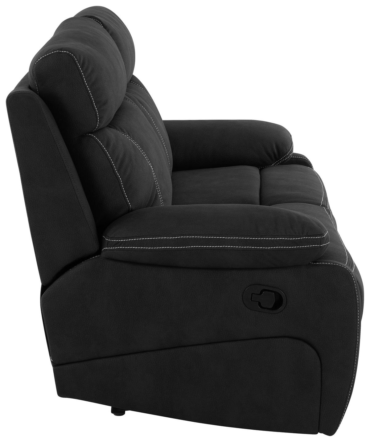 SITZGARNITUR Mikrofaser Schwarz  - Schwarz, KONVENTIONELL, Textil/Metall - Livetastic