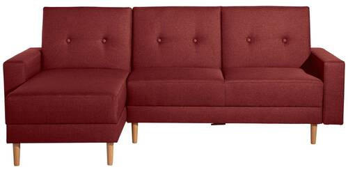 ECKSCHLAFSOFA in Flachgewebe Rot  - Rot/Erlefarben, Design, Holz/Textil (230/93/152cm) - Max Winzer