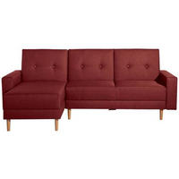 ECKSCHLAFSOFA in Flachgewebe Rot  - Rot/Erlefarben, Design, Holz/Textil (230/93/152cm) - Max Winzer