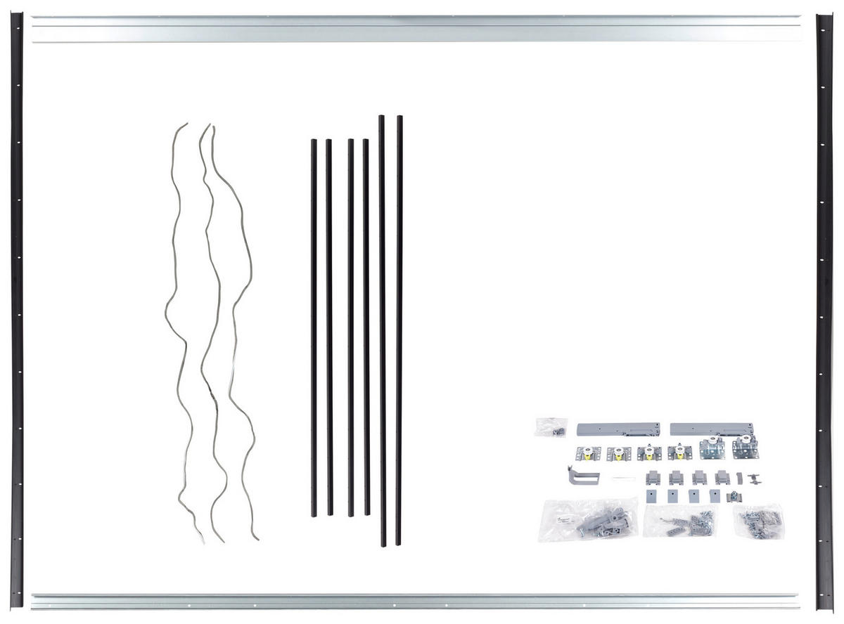 MONTAGEPAKET Schwarz  - Schwarz, KONVENTIONELL, Kunststoff/Metall (270/242cm) - Hom`in