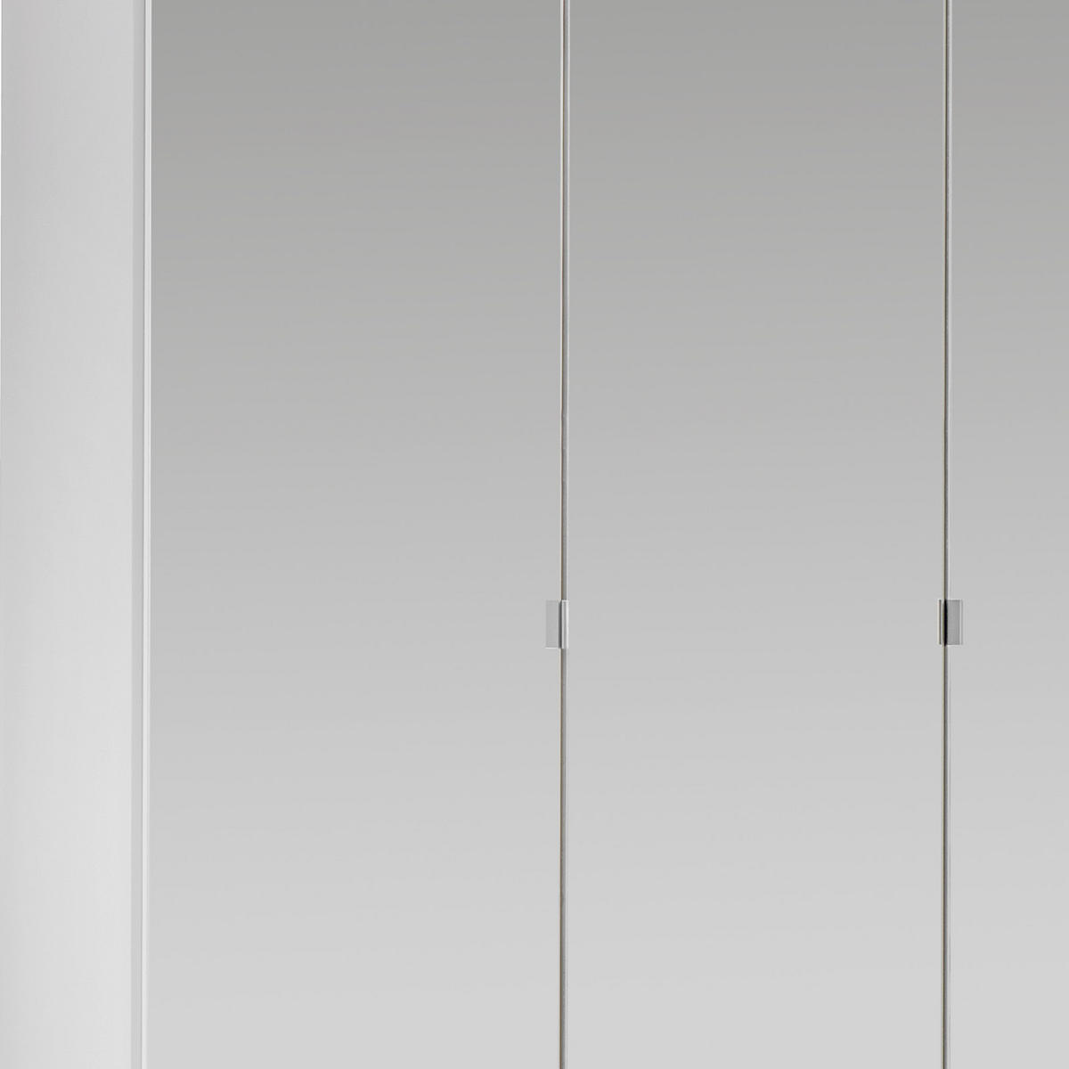 GARDEROB MED GÅNGJÄRN 135/199/58 cm 3-dörrar - vit/aluminiumfärg, Klassisk, metall/trämaterial (135/199/58cm) - MID.YOU