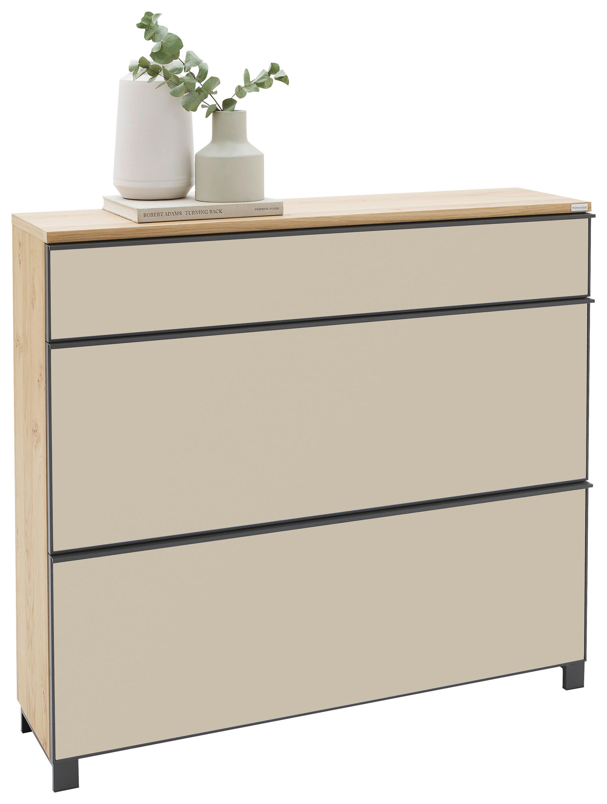 SCHUHKIPPER  in 120/108/31 cm  - Eichefarben/Anthrazit, Design, Glas/Holzwerkstoff (120/108/31cm) - Dieter Knoll